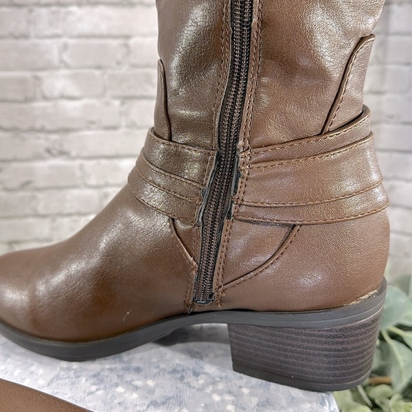 Merona Brown Knee High Horsebit Zip-up Fashion Riding Boots WMS 7M🤎GUC - Picture 10 of 16